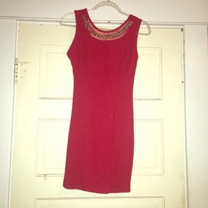 Sparkly red bodycon party dress